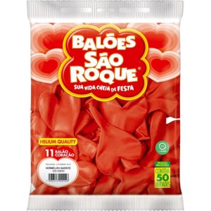 Balao Coracao 11pol. Vermelho Quente-056121-66830