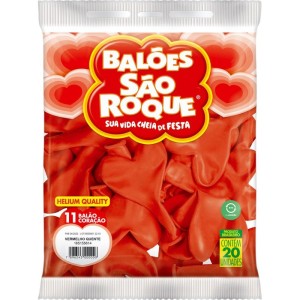 Balao Coracao 11pol. Vermelho Quente-080383-96574