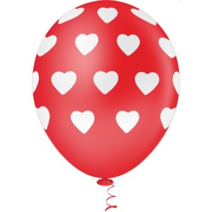 Balao Decorado N.010 Coracao Big Vm C/bco