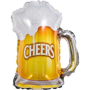 Balao Metalizado Decorado Beer 27x43cm.-106565-25987