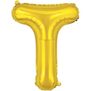 Balao Metalizado Letra T Dourado 40cm-086181-16307