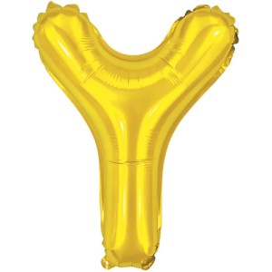 Balao Metalizado Letra Y Dourado 40cm-086185-35268