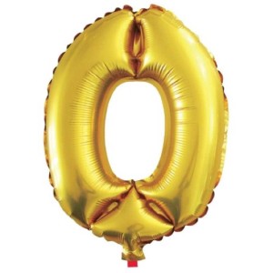 Balao Metalizado Numero 0 Dourado 40cm-080028-19970