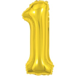 Balao Metalizado Numero 1 Dourado 40cm.-086189-18782