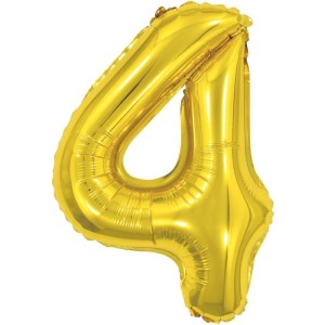 Balao Metalizado Numero 4 Dourado 40cm.-086192-22849