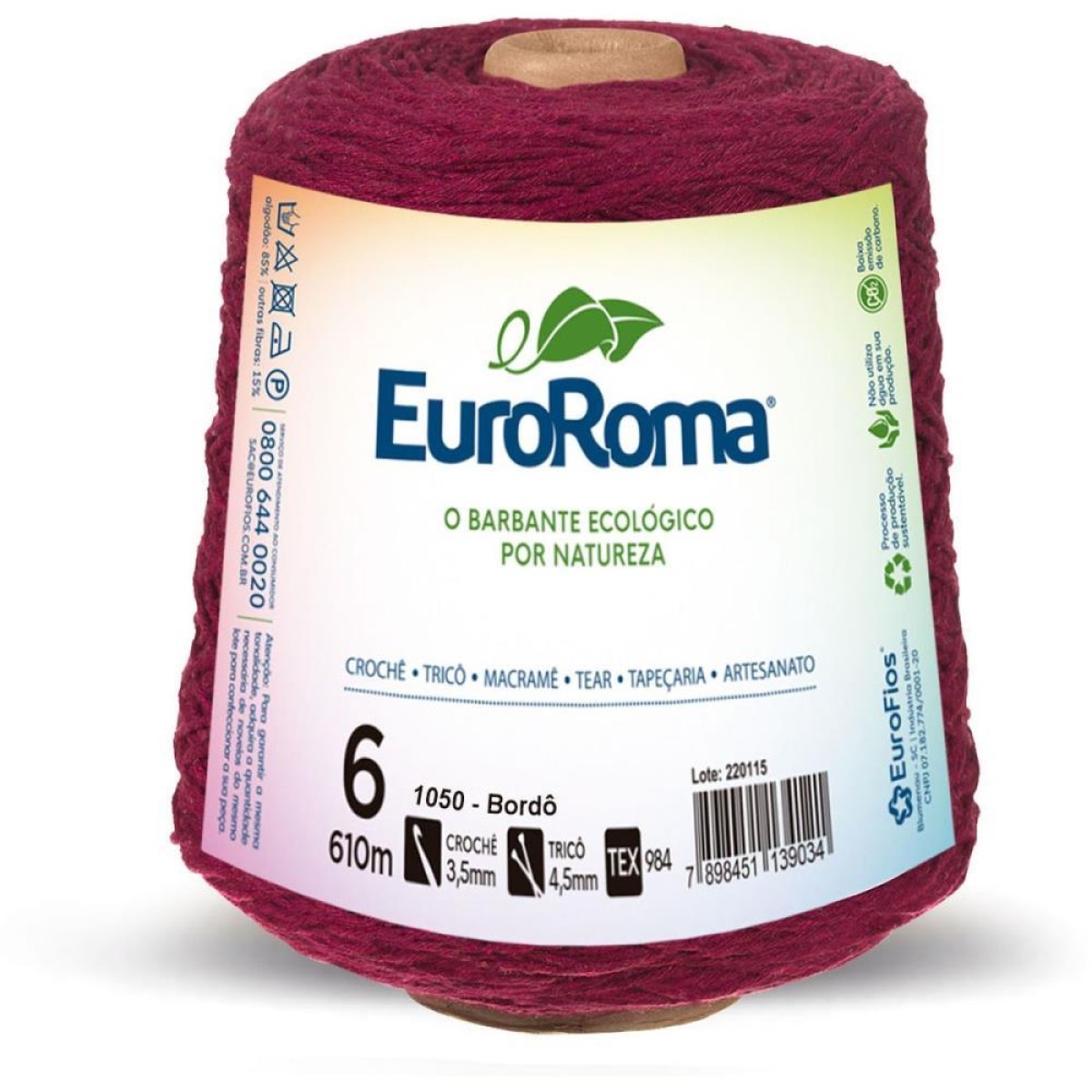 Barbante Colorido 600g 4/6 Fios 610m Bordo-085293-40297