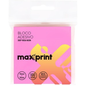 Bloco De Recado Autoadesivo 360 Graus 76x76mm Pink 100f-103024-48462