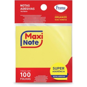 Bloco De Recado Autoadesivo 76x76mm Maxi Amarelo 100fls-104628-27810