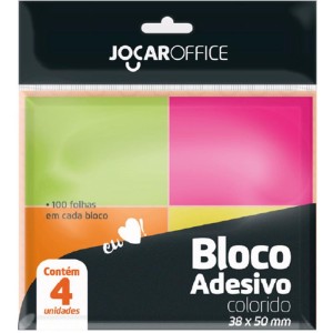 Bloco De Recado Autoadesivo Jocar Neon 38x50 100fls.-067594-59874