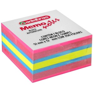 Bloco De Recado Autoadesivo Memonote 51x51 Neon 250fls.-102583-48674