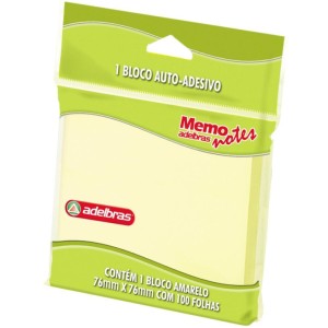 Bloco De Recado Autoadesivo Memonote Amarelo 76x76 100fls-023692-55675