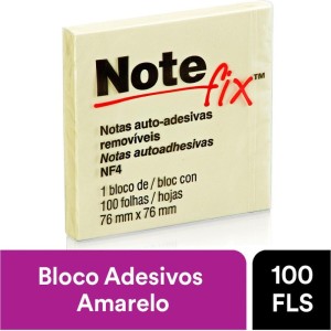 Bloco De Recado Autoadesivo Notefix 100f. 76mmx76mm Amarel-062874-34055