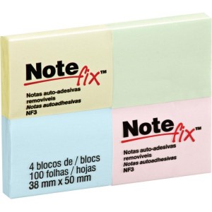 Bloco De Recado Autoadesivo Notefix 100f.38mmx50mm Cores-088566-61766