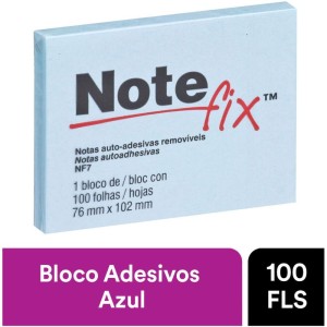 Bloco De Recado Autoadesivo Notefix 100f.76mmx102mm Azul-034432-44174