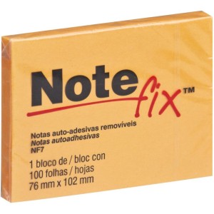 Bloco De Recado Autoadesivo Notefix 100f.76mmx102mm Laranj-034433-40158