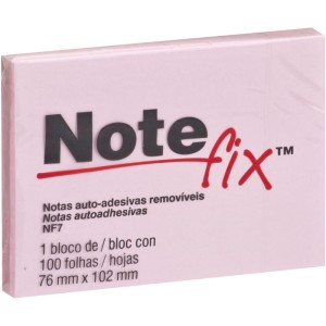 Bloco De Recado Autoadesivo Notefix 100f.76mmx102mm Rosa-034431-48751