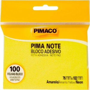 Bloco De Recado Autoadesivo Pimanote Amarelo 76x102mm 100f-100729-26159