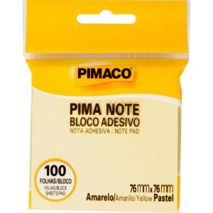 Bloco De Recado Autoadesivo Pimanote Amarelo 76x76mm 100fl-100724-51019