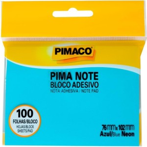 Bloco De Recado Autoadesivo Pimanote Azul 76x102mm 100fls-100732-18571