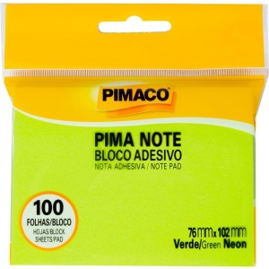 Bloco De Recado Autoadesivo Pimanote Verde 76x102mm 100fls-100733-27949