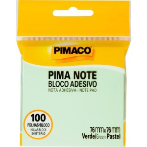 Bloco De Recado Autoadesivo Pimanote Verde 76x76mm 100fls-100728-41106