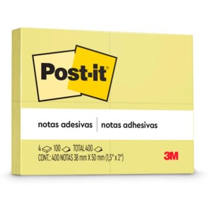 Bloco De Recado Post-it 653 Amarelo 38x50mm C/100fls-033243-22941