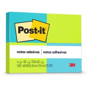 Bloco De Recado Post-it 653 Neon 38x50mm C/100fls.-000453-14253