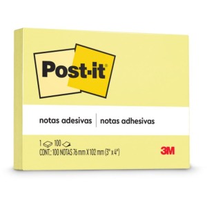 Bloco De Recado Post-it 657 Amarelo 76x102mm C/100fls-069570-75175