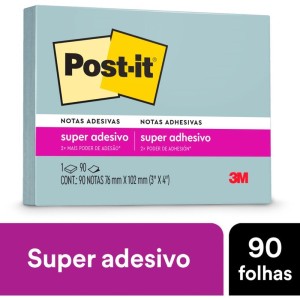 Bloco De Recado Post-it 657 Azul Recl. 76x102mm 90fl-056208-27248