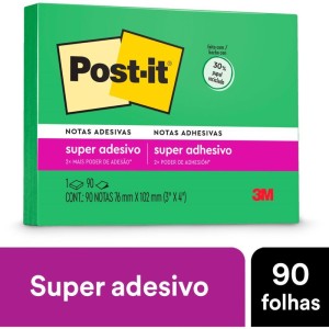 Bloco De Recado Post-it 657 Verde Recl. 76x102mm 90fls-056206-47763