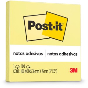 Bloco De Recado Post-it 76x76mm Amarelo 100fls.-099807-33182