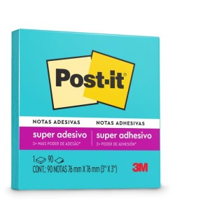 Bloco De Recado Post-it 76x76mm Azul Eletrico 90fls.-087688-67456