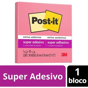 Bloco De Recado Post-it 76x76mm Pink 90fls.-087687-93457