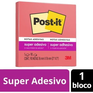 Bloco De Recado Post-it 76x76mm Poppy 90fls.-087686-12816