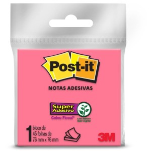 Bloco De Recado Post-it 76x76mm Rosa 45fls.-060060-26523