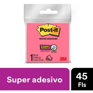 Bloco De Recado Post-it 76x76mm Rosa 45fls.-060060-33911