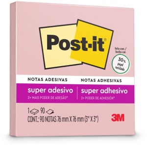 Bloco De Recado Post-it 76x76mm Rosa Milenio 90fls.-087684-17799