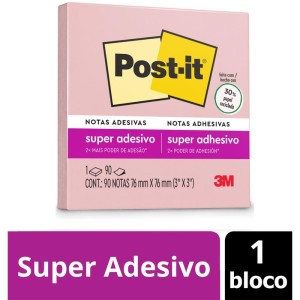 Bloco De Recado Post-it 76x76mm Rosa Milenio 90fls.-087684-63944