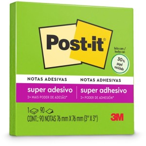 Bloco De Recado Post-it 76x76mm Verde Limeade 90fls.-087690-54543