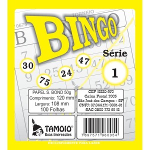 Bloco Para Bingo Amarelo 120x108mm 100f Sulfite-000427-22968