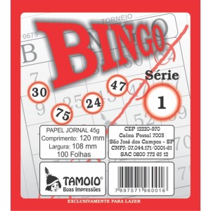 Bloco Para Bingo Jornal 120x108mm 100 Folhas-000406-27483