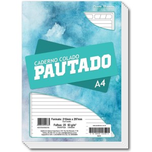 Bloco Para Carta Branco Pautado A4 25fls 63g Colado-062737-34500