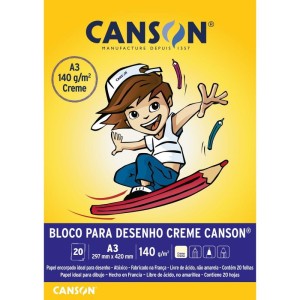 Bloco Para Educacao Artistica Creme Infantil 20f A3 140g-105037-48476