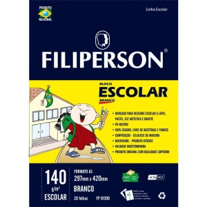 Bloco Tecnico Sem Margem Escolar A-3 140g.20fls.branco-075441-16783