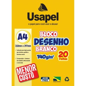 Bloco Tecnico Sem Margem Usapel Desenho A4 140g 20fl Br-090231-34664