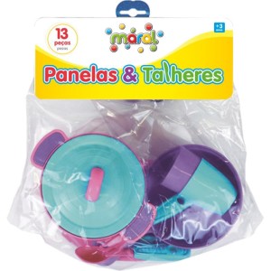 Brincando De Casinha Panelas E Talheres Rosa 13pcs-106688-75809