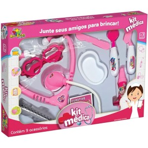 Brincando De Profissoes Kit Medica 9pcs Rosa-072903-29236