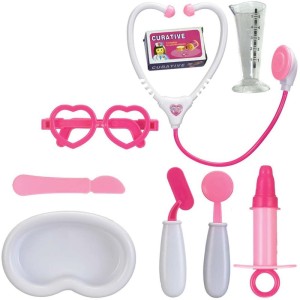 Brincando De Profissoes Kit Medica 9pcs Rosa-072903-56421