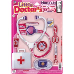 Brincando De Profissoes Kit Medico Nurse Set C/10pcs-108413-43107