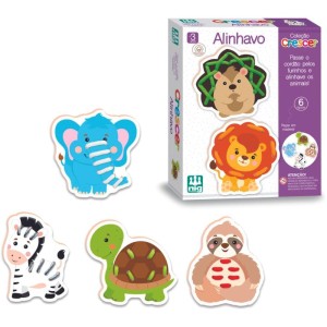 Brinquedo Educativo Alinhavo 6 Animais Em Madeira-104596-49494